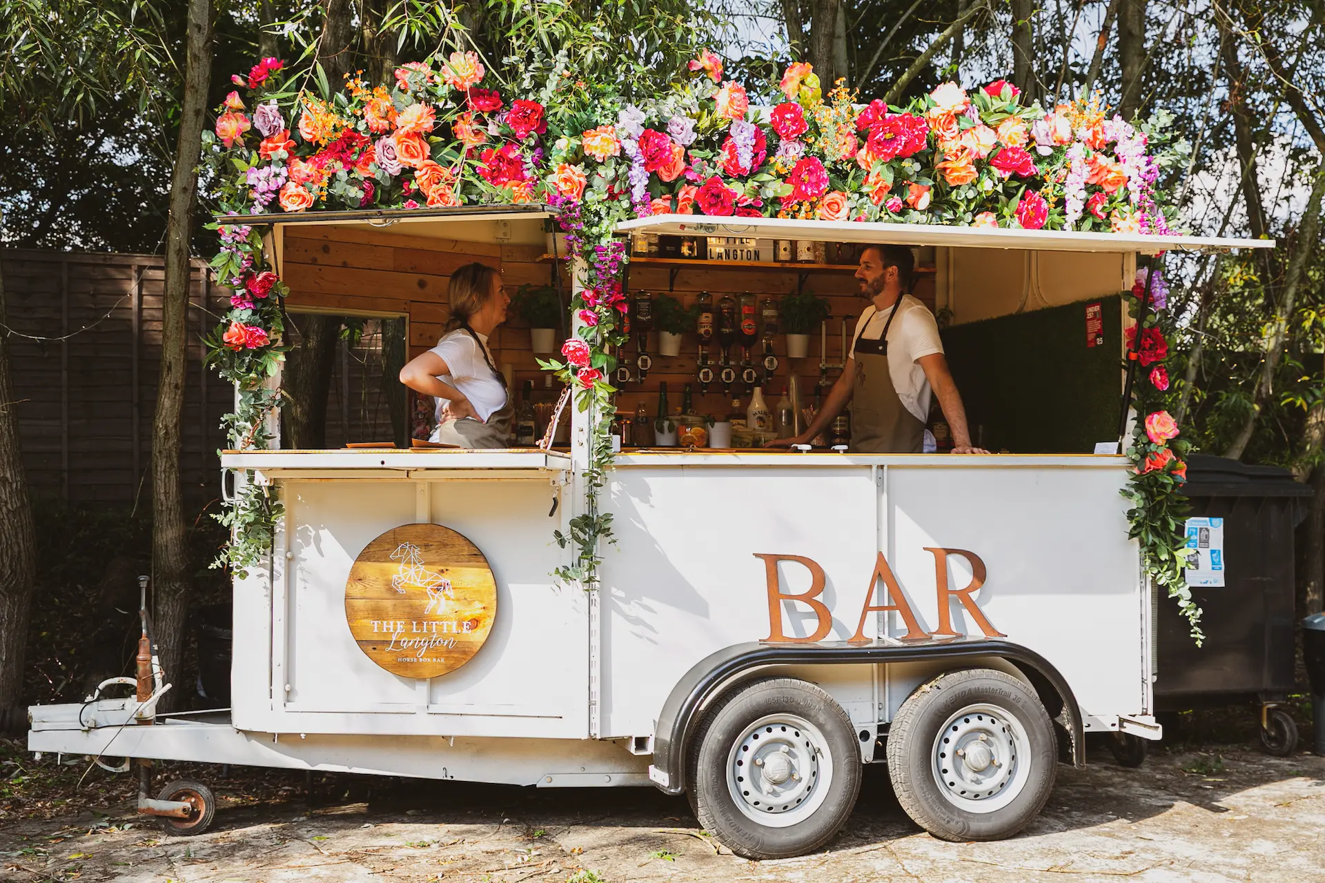 mobile food stand at a wedding